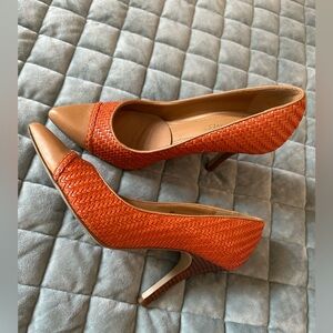 Nine West Woven Burnt Orange Heels Size 6M